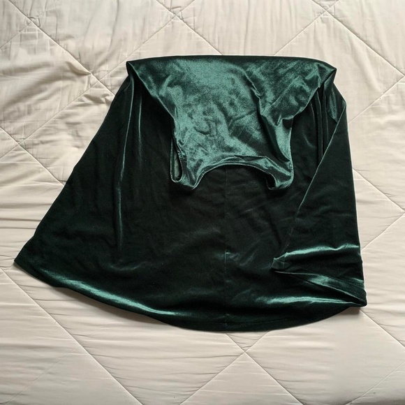 Old Navy women's forest green velvet tank swing midi dress, size small, like new - Picture 4 of 4